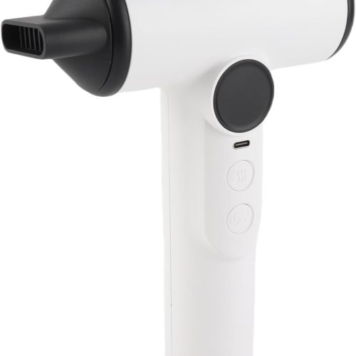 Cordless Hair Dryer, USB Rechargeable Portable Hair Dryer with 3 Adjustable Gears, Digital Display Screen, Haircare Nozzle, for Home School