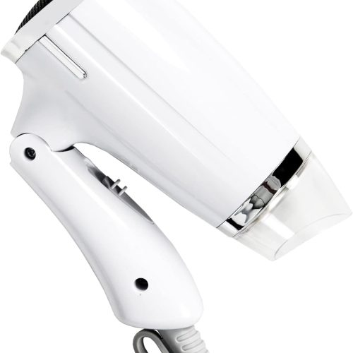 Travel Hair Dryer Folding Hair Blow Dryer Compact Travel Blow Dryer Portabel Small Hair Dryer Heat Settings Lightweight Mini 8x7inch Low Noise (White)