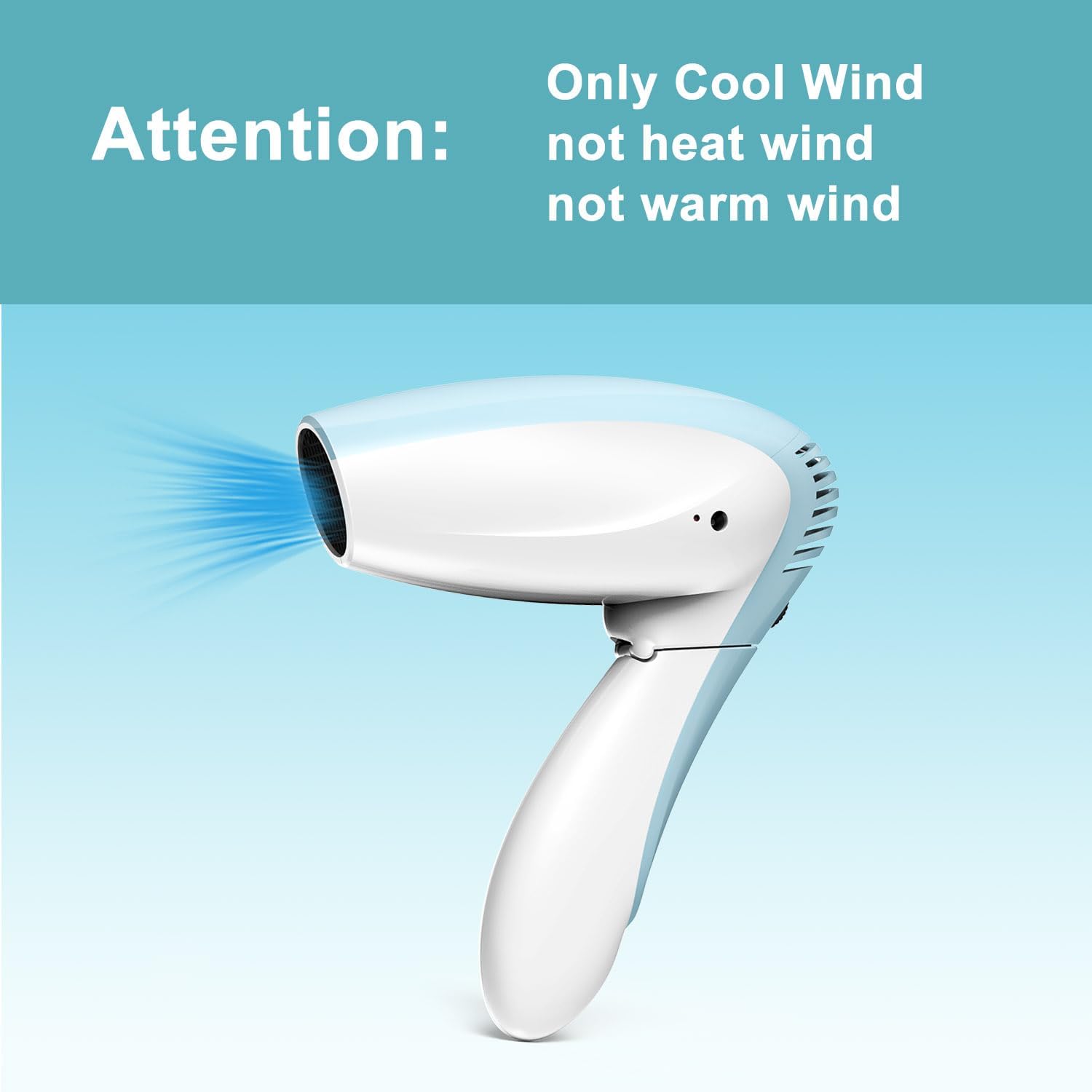Cordless Hair Dryer - Only Cold Wind Battery Operated Hair Dryer - Rechargeable Portable Hairdryer for Indoor, Outdoor, Camping, Tourism - Image 2