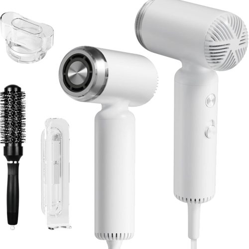 Hair Dryer, Travel Portable [Super Mini] High-Speed Ionic Blow Dryer, 200 Million Negative Ions, 110,000RPM Brushless Motor for Home Salon Fast Drying Compact Lightweight, White
